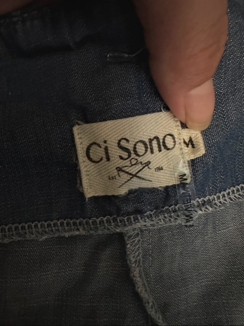 Paperbag Waist Wide-Leg Chambray Lyocell Pants with Self Tie - Blue - Picture 2 of 6